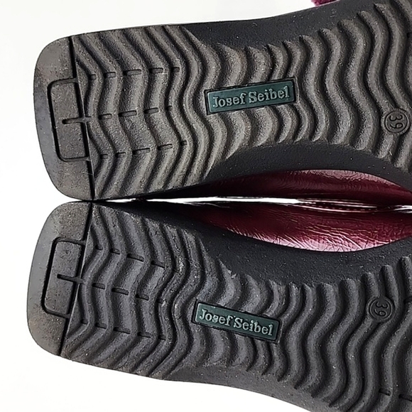 Joseph Seibel Burgundy Patent Leather Strap Slip On  Walking Work Shoes Size 39 - Picture 15 of 16